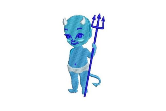 A Deep Dive into the Baby Blue Devil Embroidery Design