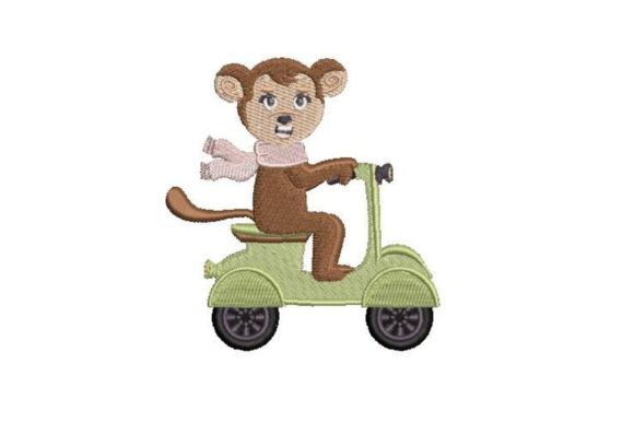 A Joyful Monkey Riding a Moped: Your Seasonal Embroidery Secret