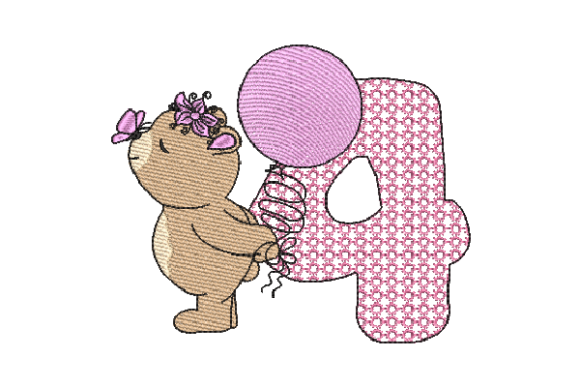 An Adorable Sketch: The Charm of the Number 4 Cute Teddy