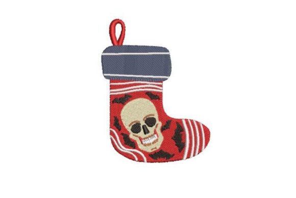 Christmas Stocking with Skulls: A Bold Holiday Embroidery