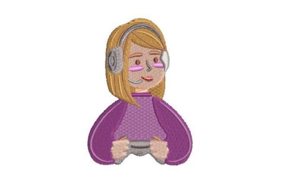 Gamer Girl Embroidery Design for Craft Fair Success