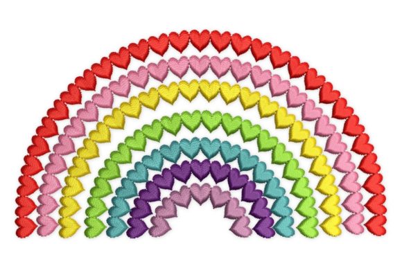 Heart Rainbow Embroidery: A Fairytale Design for Craft Fair Success