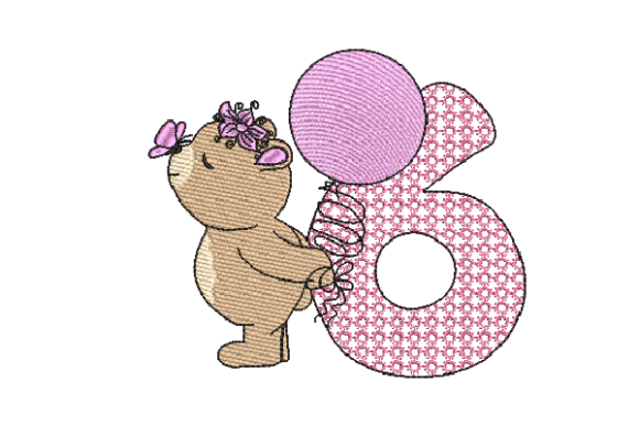 Number 6 Cute Teddy: A Sweet Sketch for Personalization