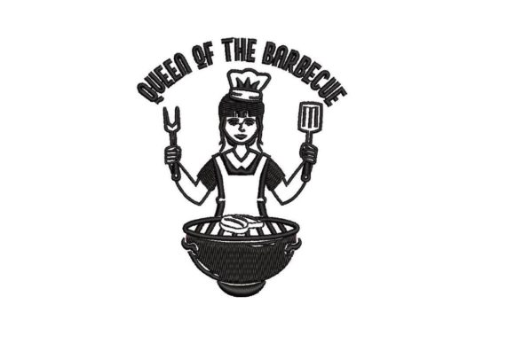 Queen of the Barbeque: A Bold Boutique Apparel Embroidery