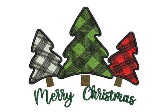 Reviewing the Checkered Christmas Trees Embroidery Design