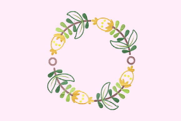 Yellow Pettal Flower Wreath: A Fresh Take on Floral Embroidery
